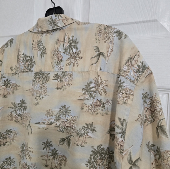 Pierre Cardin Men's Button Down Shirt Sz Large Cotton Vacation Tropical - Picture 6 of 11